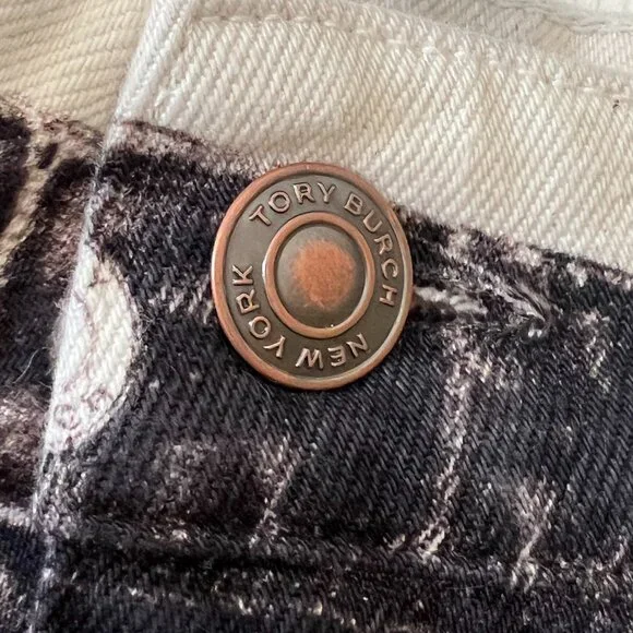 TORY BURCH Overprinted Deconstructed Denim Skirt (NWT) - Picture 7 of 7